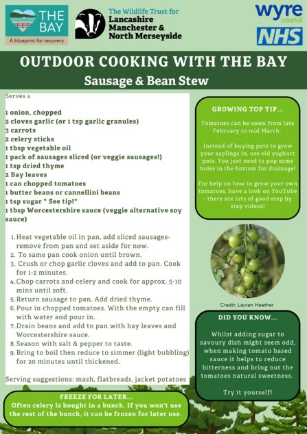 An image of the sausage and bean stew recipe