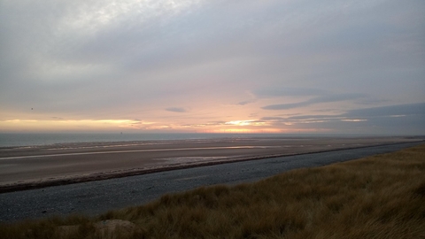 A saltmarsh at sunset