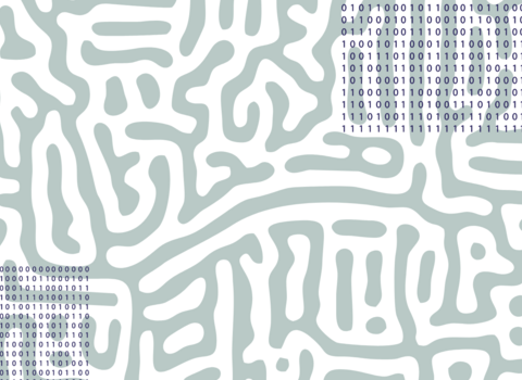 A turing pattern with binary code overlaid